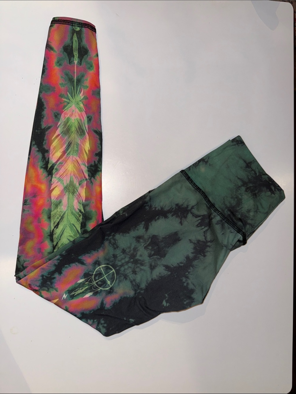 Teeki women’s  Tie-Dye Green & Pink Leggings